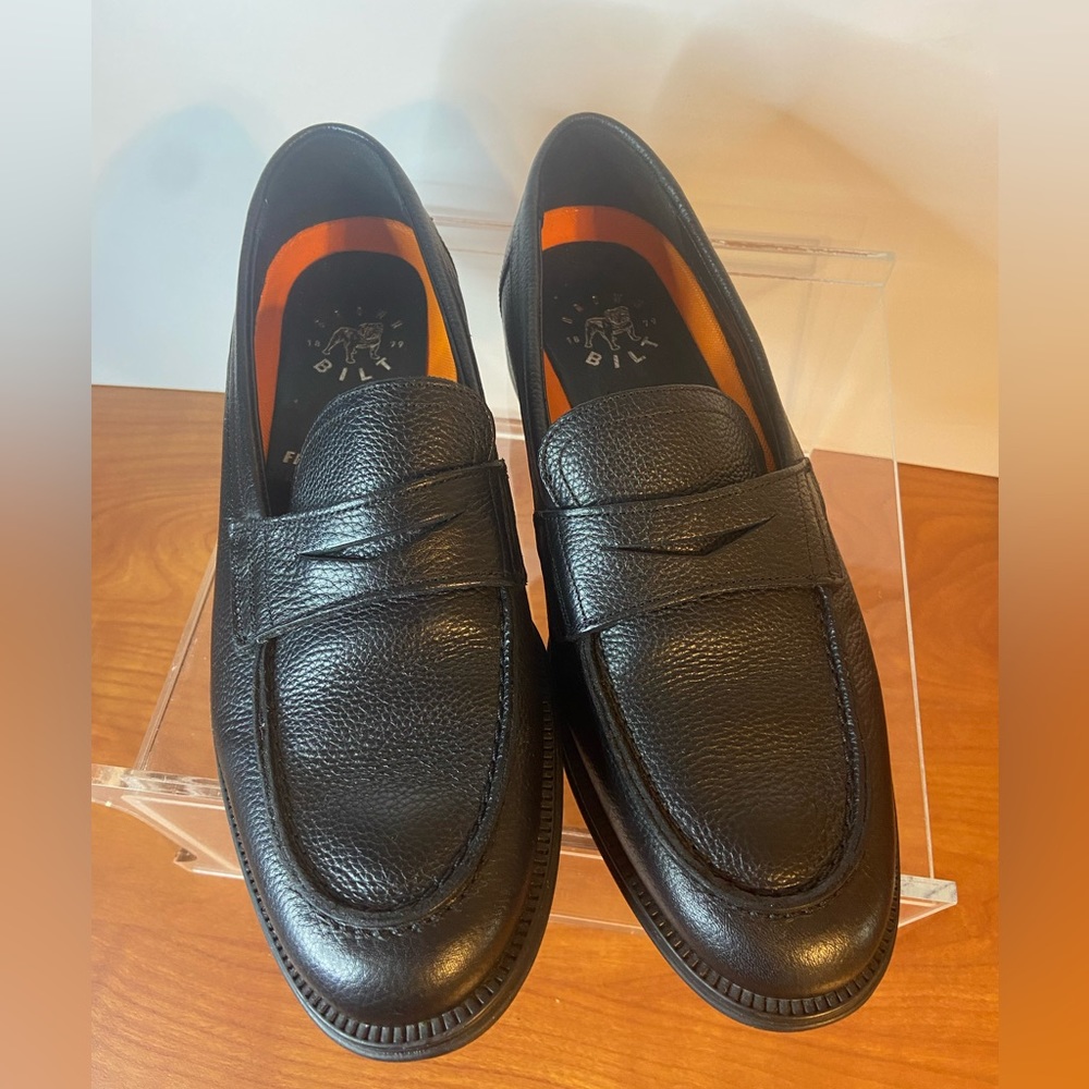 George Brown Bilt Flight Form Mens Leather Penny Loafers Black Sz 8M